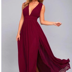 Heavenly Hues Burgundy Maxi Dress